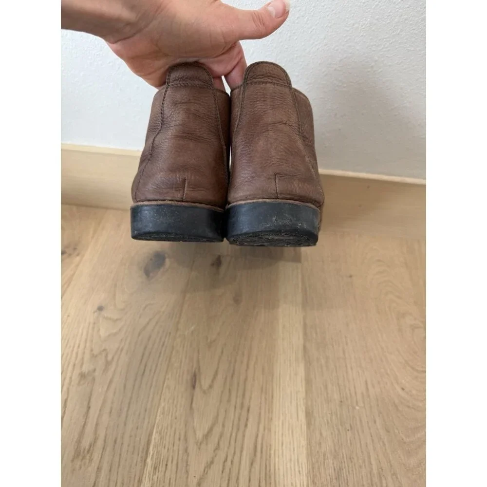 SANDRO Men's Brown Pebbled Leather Chelsea Ankle Pull On Boots Size 10 9.5 - Picture 6 of 8